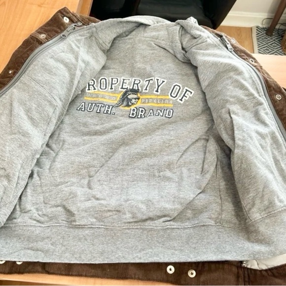 New corduroy Jacket brown/grey hoodie coat boys size S Urban Pipeline 2 for 1 - Picture 4 of 6